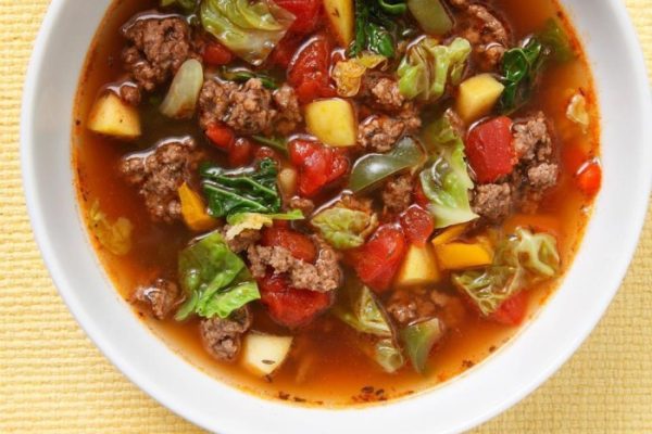 Cabbage beef dinnerthendessert tomato crockpot hearty flavorful